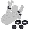 SuperLove Wrist & Thigh BDSM Bondage Cuffs Black