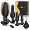 SuperLove Butt Plug Training Kit & Anal Vibrator with Remote Black