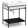 COLAVENE - ALAQUA struttura per lavabo con piano in metallo nero 70x50 - QST7053N
