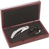 Vinuva Store Set regalo Sommelier Cavatappi Levatappi in metallo e taglia capsule nero in elegante cofanetto di legno