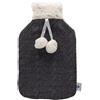 axion borsa dell'acqua calda con copertura in peluche grigio scuro-bia