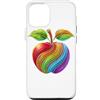 Laroli Aesthetic Art Custodia per iPhone 14 Colorato Line Art Mela Mele