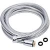 Petfu Flessibile Doccia 2 Metri, Tubo in Acciaio Inox, Anti Torsione, Cromato, Adatto per Tutti i Soffioni Doccia 1/2