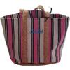 Saint Barth Borsa shopping in canvas a righe con rifiniture in paglia