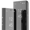 LEMAXELERS Custodia per OPPO A5 2020 / A9 2020 Cover Portafoglio,Custodia per OPPO A5 2020 Clear View Window Placca Specchietto Lo Stand Flip Kickstand Bookstyle Cover,Mirror PU Black