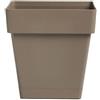 Erba Vaso C-smart cm 23x23x23h tortora con sottovaso