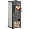 Stufa a legna 5,3 kW Karma Beige acciaio riscaldamento ambienti calore casa EKONOMIK LUX