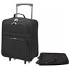 5 Cities Pieghevole Bagaglio a Mano 55x40x20 Trolley da Viaggio, 39L (Nero)