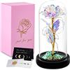 JOYBOY Rosa Eterna,La Bella e La Bestia Rose,La Bella e La Bestia Rosa Eterna,Elegante Cupola di Vetro con Luci LED, Regalo per Mamma Moglie Anniversario Compleanno Valentine per lei