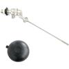 Generico Rubinetto galleggiante silenzioso 3/8 dn90 con sfera per scarico WC (Sfera PVC Nera)