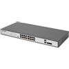 Digitus Digitus 16 Port Fast Ethernet PoE Switch, 19 Inch, Unmanaged, 2 Uplinks DN-95342-1