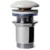DEGHI Piletta click-clack universale 8,5 h cm e tappo in ceramica bianco opaco
