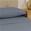 TRAMAS+ Completo Lenzuola Piazza e Mezza 140x200, 100% cotone, Biancheria da Letto, Lenzuola e 2 federa da letto, Certificata STANDARD 100 by OEKO-TEX - Blu Indaco