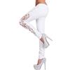 Xmiral Pants Pantalone Donna A vita Bassa Leggings Elastico Skinny Jeans Pantaloni in Denim Lunghi Matita Pantaloni Stretch Skinny Jeans Fitness S bianco