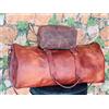 Fatto a mano Borsa da palestra da viaggio in pelle combinata 2 in 1 borsa da toeletta vintage
