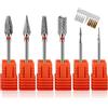 MOVYEE Kit Punte Fresa Unghie Cuticole Professionale,Rimuovi Unghie Gel,Acrilico,Cuticola,3/32,Accessori Unghie Manicure (Stile 2)