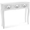 VERSA Indra Consolle Ingresso, Tavolo Consolle, Tavolino Ingresso, Tavolo Salotto, con 3 cajones, Misure (A x L x l) 80 x 25 x 95 cm, Legno, Colore Bianco