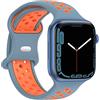 Geageaus Cinturini Compatibile con Cinturino Apple Watch 38mm 40mm 41mm, Cinturini Sportivi in Silicone Morbido per iWatch Serie 8/7/6/5/4/3/2/1/SE(Blu/Arancia)