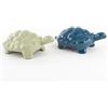 Ceramiche Azzaro & Romano Caltagirone Coppia Tartarughe in ceramica siciliana di Caltagirone fatte a mano, 2 pezzi (verde chiaro - blu)