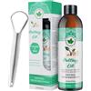 Ved Coconut Pulling Oil, collutorio con raschietto per lingua, olio di cocco naturale per sbiancamento dei denti, alito fresco, denti e gengive più sani, senza alcool, 237 ml
