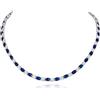 Diamond Treats Collana Tennis Argento Sterling 925 Donna e Ragazza Pietre Ovali Blu, Verdi o Rosse Pietre Bianche Catena Argento 925