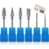 MOVYEE Kit Punte Fresa Unghie Cuticole Professionale,Rimuovi Unghie Gel,Acrilico,Cuticola,3/32,Accessori Unghie Manicure (Stile 1)