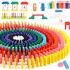 Jacootoys 1000 pezzi di domino per bambini, blocchi da costruzione in legno colorati, giochi di tessere da corsa, kit educativo di rally di domino con borsa e scatola di immagazzinaggio
