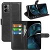 JIUNINE Cover per Motorola Moto G14, Custodia Portafoglio Libro in Pelle Sintetica Antiurto Cover Flip Case con Slot per Schede, Fibbia Magnetica Compatibile con Motorola Moto G14, Nero