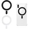 Apkpesterml 2Pcs Anelli Magnetici Universali per Caricamento Wireless Adattatori per Smartphone, Struttura Metallica Sottile, Piastra di Adattamento Compatibile, Installazione Facile e Sicura