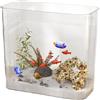 Generico Acquario Betta, piccolo acquario | Acquario da tavolo creativo trasparente | Acquario per pesci, decorazione per acquario Betta, acquario decorativo per pesci per la camera dei bambini