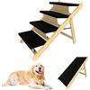LZQ Scala per cani 2 in 1, pieghevole, per cani di piccola taglia e gatti, scala portatile per animali domestici, in legno, con tappeto antiscivolo per letto, divano, fino a 80 kg