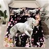 Homemissing Set di lenzuola per cavalli, colore bianco, per bambini, ragazzi, ragazze, animali selvatici, 2 pezzi, formato singolo