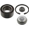 febi bilstein 37549 kit cuscinetto ruota con anello ad impulsi ABS, dado mozzo, anello sicurezza e coperchio protezione, 1 unità