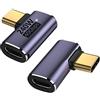 YUNKOZAND Adattatore USB C 90 gradi,adattatore USB C ad angolo retto con 40 Gbps PD 240 W 8K a 60 Hz,compatibile per Steam Deck,switch,VR e altri dispositivi di tipo C (B confezione da 2)