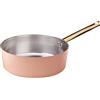 Baldassare Agnelli Pentole Agnelli ALCU10724 Casseruola Bassa in Rame con Manico in ottone, Rame liscio stagnato a mano, 24 cm