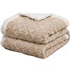 Fouriding Sherpa Vello Lancio Coperta, Morbido e Caldo Letto Coperte Coperte Sofas Throws Coperte per Letto Invernale Divano Viaggio Copriletto Coperta (200×230CM, Cachi)