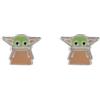 Disney Store Star Wars The Mandalorian - Orecchini a perno in argento Sterling smaltato Grogu Baby Yoda, Argento sterling