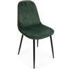 Set di 4 sedie IRELIA in velluto verde scuro