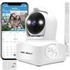 GENBOLT 3G/4G LTE Telecamera SIM Interna, 2.5K Spotlight Videocamera Sorveglianza Senza Fili Indoor, Telecamere da interno CCTV Cellulare con Rilevamento Umanoide, Pan Tilt Auto Tracking
