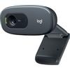 Logitech C270 Webcam HD, HD 720p/30fps, Videochiamate HD Widescreen, Correzione Automatica ‎Luminosità, Microfono Riduzione del Rumore, Skype, FaceTime, Hangouts, ‎WebEx,PC/Mac/Tablet/Chromebook, 3 MP, 1280 x 720 Pixel, 30 fps, 720p, 55°, USB 2.0 960-0010