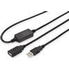 Digitus Cavo prolunga attivo USB 2.0, 10 m, USB A, USB A, USB 2.0, 0,48 Gbit/s, Nero DA73100