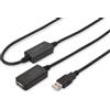 Digitus USB 2.0 Cavo ripetitore, 20 m, 20 m, USB A, USB A, USB 2.0, Maschio/Femmina, Nero DA73102