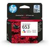 Hewlett-Packard HP Cartuccia inchiostro tricromia originale Advantage 653, Resa standard, Ciano, Magenta, Giallo, Inchiostro colorato, 5 ml, 1 pz, 200 pagine 3YM74AE