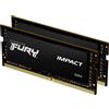 Kingston Technology FURY 64GB 3200MT/s DDR4 CL20 SODIMM (Kit of 2) Impact, 64 GB, 2 x 32 GB, DDR4, 260-pin SO-DIMM KF432S20IBK2/64