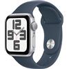 Apple Watch SE GPS Cassa 40mm in Alluminio Argento con Cinturino Sport Blu Tempesta - M/L, OLED, Touch screen, 32 GB, Wi-Fi, GPS (satellitare), 26,4 g MRE23QL/A