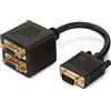 Digitus Cavo di aliment. Y monitor VGA, Splitter per cavo, Nero, Cina, HD15 M, 2x HD15 F, 200 mm, Sacchetto di politene AK513001