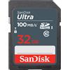 SanDisk Ultra 32GB SDHC Mem Card 100MB/s, 32 GB, SDHC, Classe 10, UHS-I, 100 MB/s, Class 1 (U1) SDSDUNR-032G-GN3IN