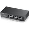 Zyxel GS1100-16, Non gestito, Gigabit Ethernet (10/100/1000), Montaggio rack, Montabile a parete GS1100-16-EU0103F