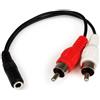 StarTech.com Cavo Adattatore Audio Stereo con presa mini Jack Femmina da 3,5mm a 2 RCA Maschio da 15cm, 3.5mm, Maschio, 2 x RCA, Femmina, 0,152 m, Nero MUFMRCA