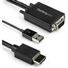 StarTech.com Cavo adattatore convertitore da VGA a HDMI da 2 m - Alimentazione USB - 1080p, 2 m, USB Type-A + VGA (D-Sub), HDMI tipo A (Standard), Maschio, Maschio, Dritto VGA2HDMM2M